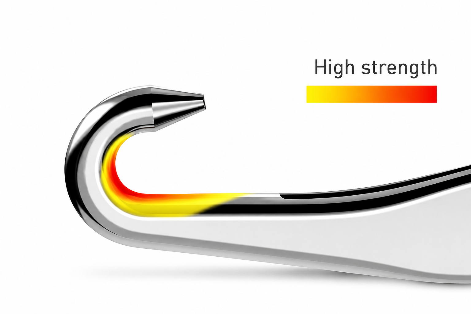 Circular knitting needle hook shape